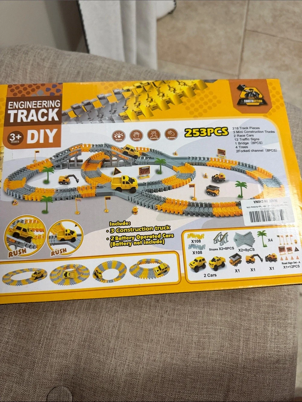 Engineering Track DIY Construction Set - Yellow & Gray